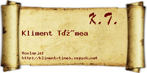 Kliment Tímea névjegykártya