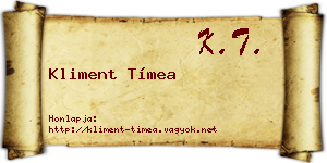 Kliment Tímea névjegykártya