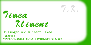 timea kliment business card