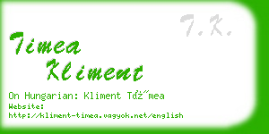 timea kliment business card